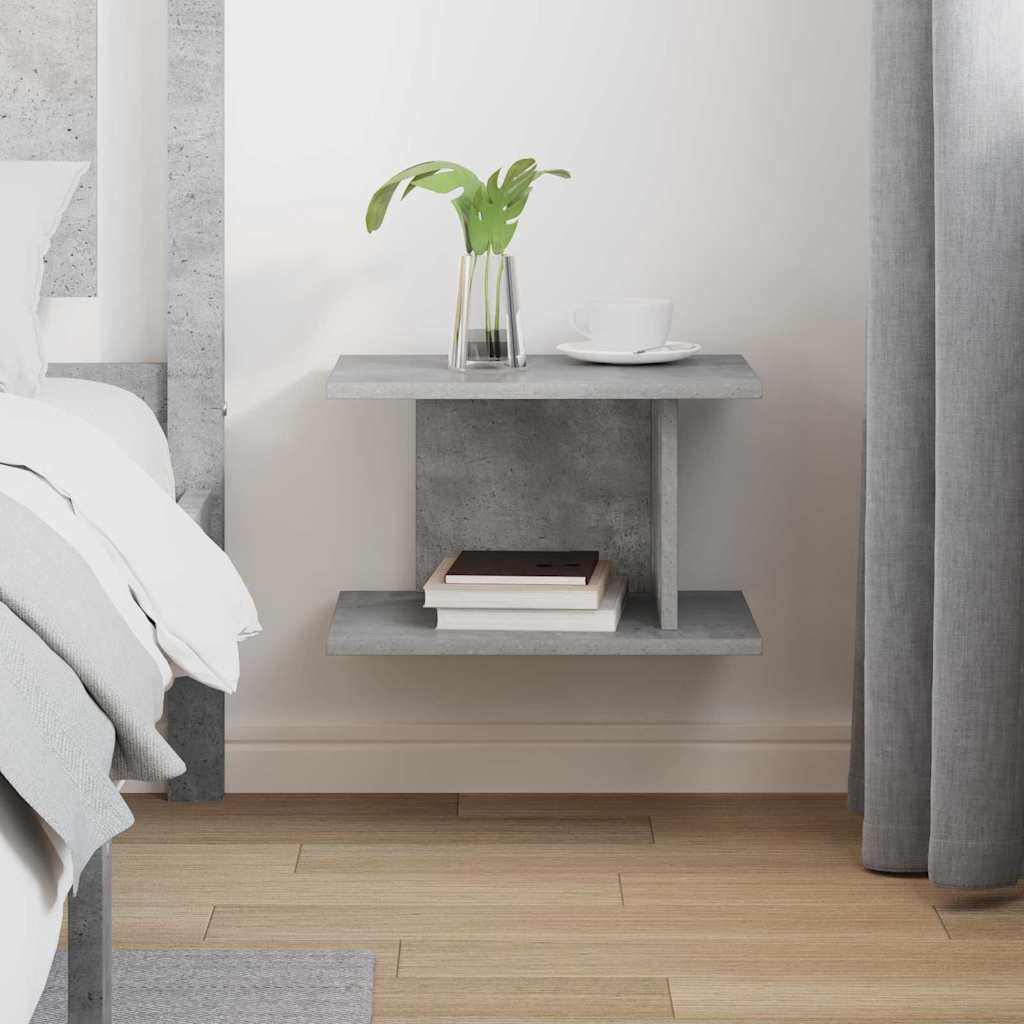 Comodino Grigio cemento 40 x 30 x 25 cm Legno multistrato 891174
