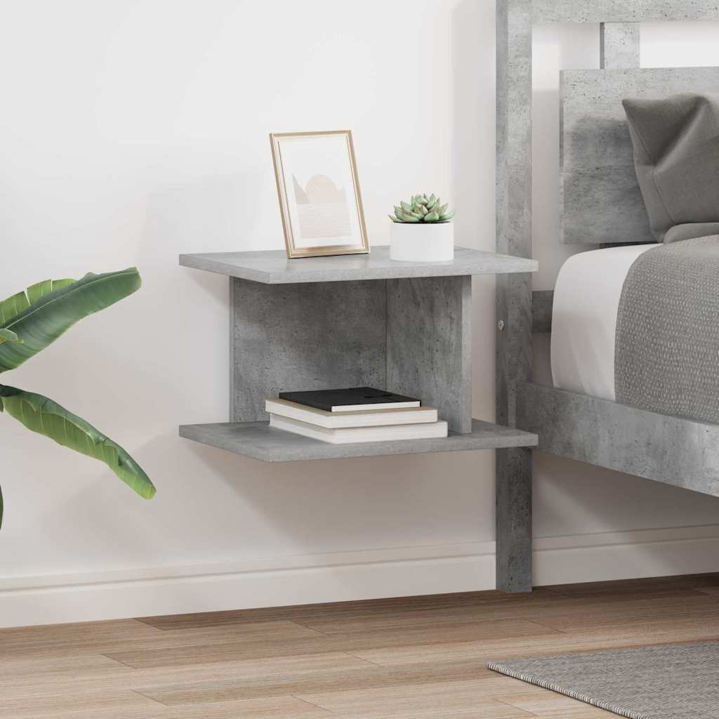 Comodino 2 pcs Grigio cemento 40 x 30 x 25 cm Legno multistrato 891175