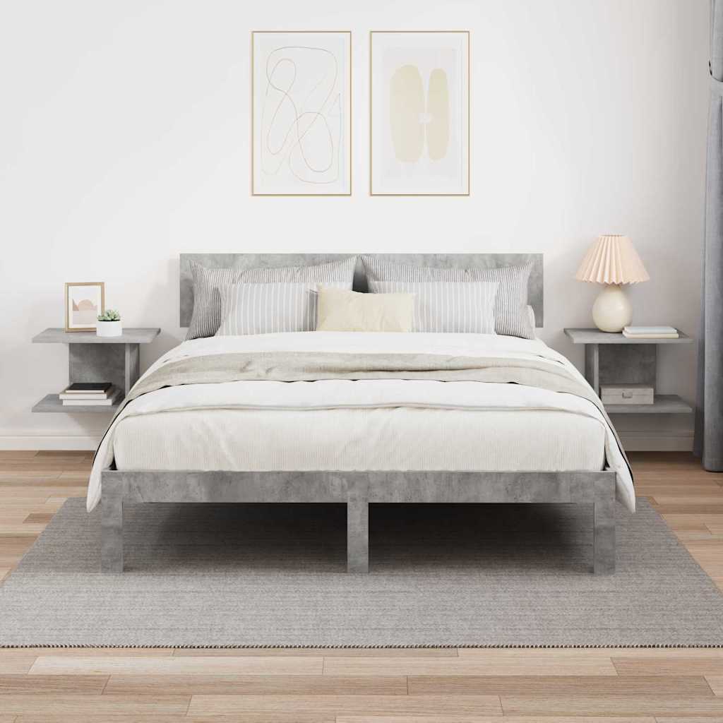 Comodino 2 pcs Grigio cemento 40 x 30 x 25 cm Legno multistrato 891175