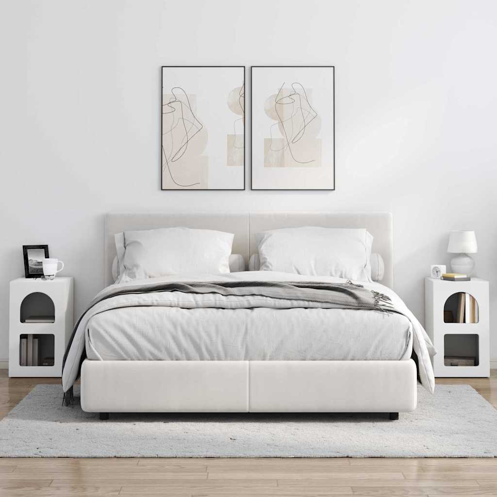 Comodino 2 pcs Bianco 29.5 x 35 x 50 cm Legno multistrato 891225