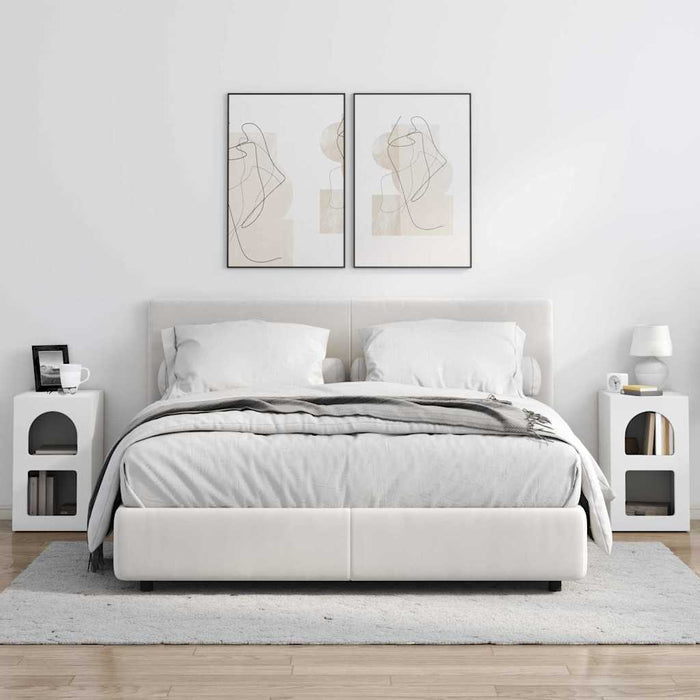 Comodino 2 pcs Bianco 29.5 x 35 x 50 cm Legno multistrato 891225