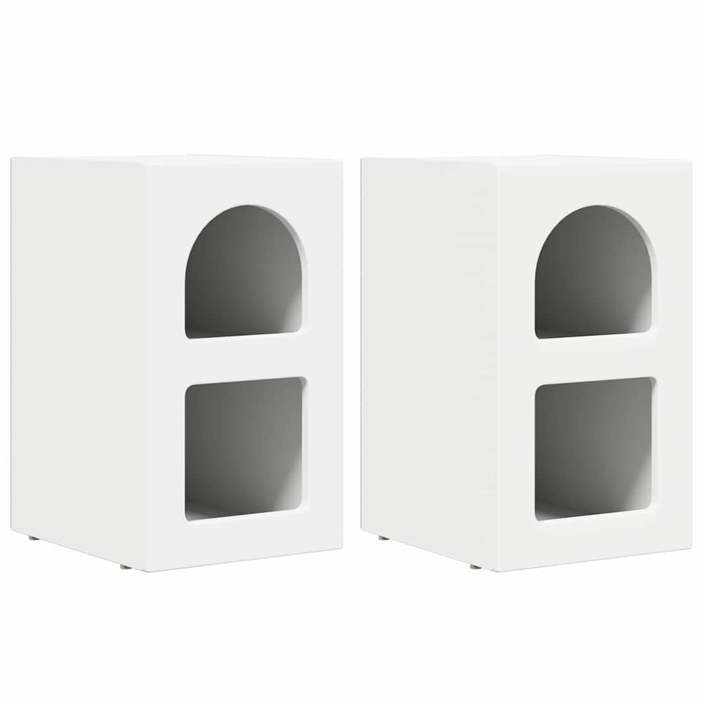 Comodino 2 pcs Bianco 29.5 x 35 x 50 cm Legno multistrato 891225
