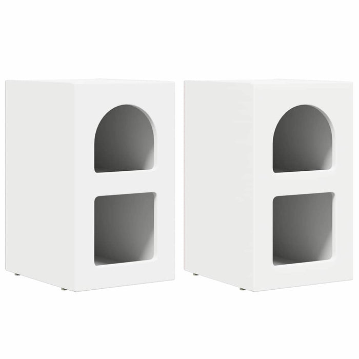 Comodino 2 pcs Bianco 29.5 x 35 x 50 cm Legno multistrato 891225