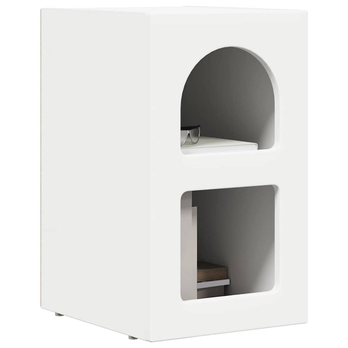 Comodino 2 pz-Set di 2 Tavolino da notte Bianco 29.5 x 35 x 50 cm Legno multistrato