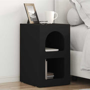 Comodino Nero 29.5 x 35 x 50 cm Legno multistrato 891226