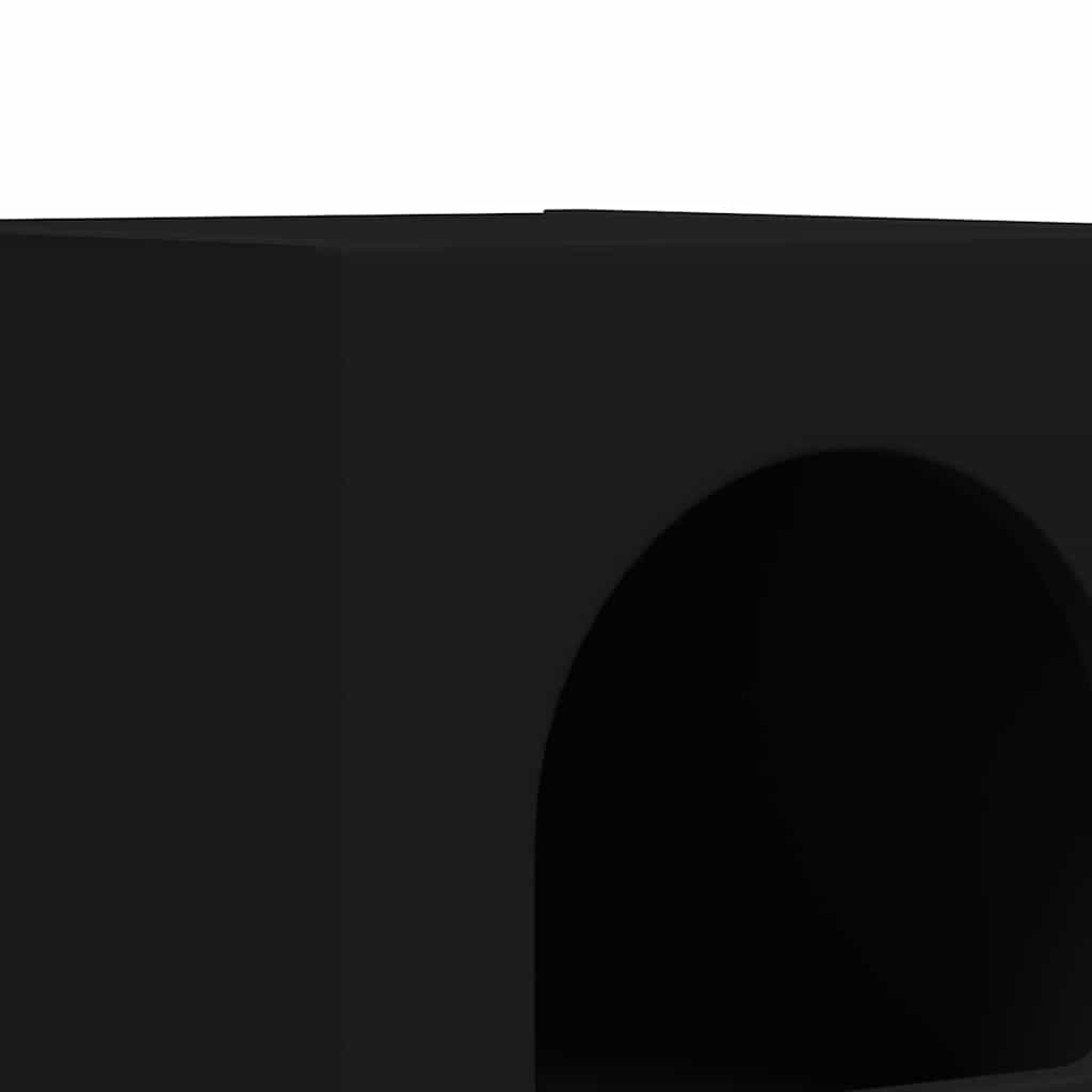 Comodino 2 pz-Set di 2 Tavolino da notte Nero 29.5 x 35 x 50 cm Legno multistrato