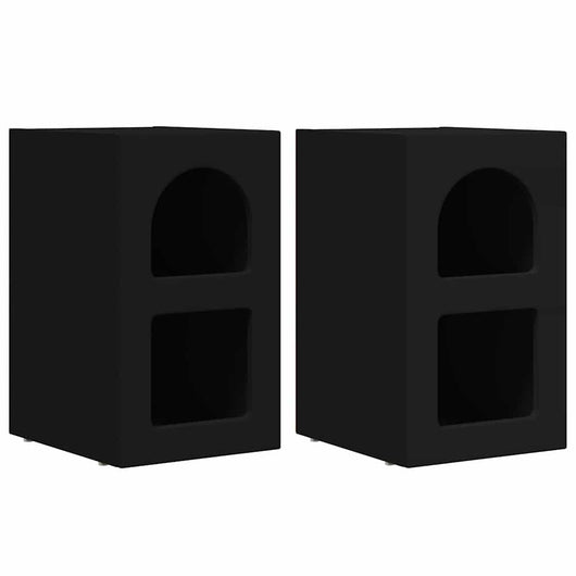 Comodino 2 pcs Nero 29.5 x 35 x 50 cm Legno multistrato 891227