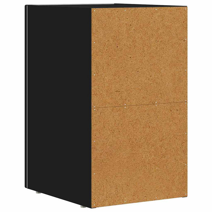 Comodino 2 pz-Set di 2 Tavolino da notte Nero 29.5 x 35 x 50 cm Legno multistrato