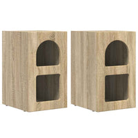 Comodino 2 pz-Set di 2 Tavolino da notte Rovere Sonoma 29.5 x 35 x 50 cm