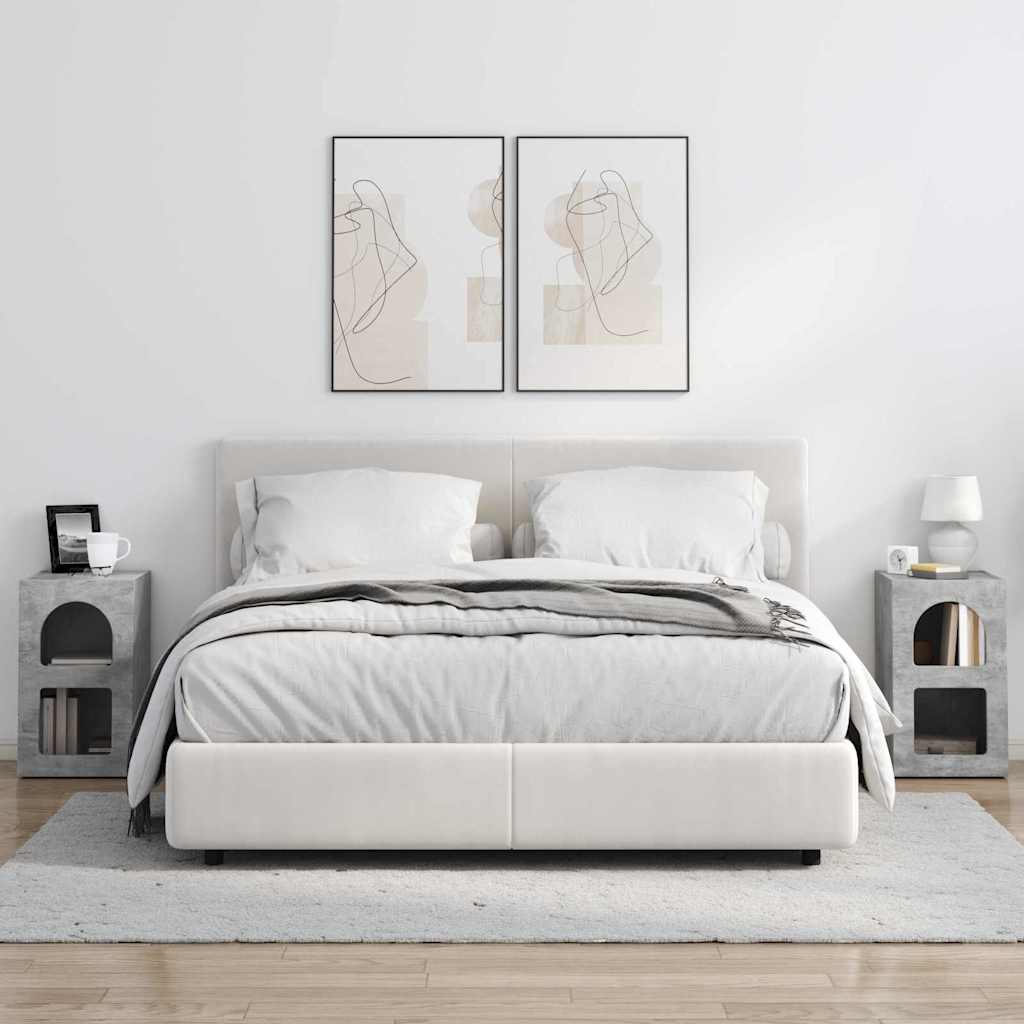 Comodino 2 pcs Grigio cemento 29.5 x 35 x 50 cm 891231