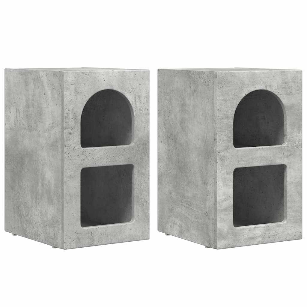 Comodino 2 pcs Grigio cemento 29.5 x 35 x 50 cm 891231