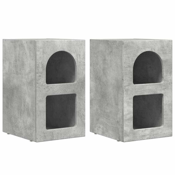 Comodino 2 pcs Grigio cemento 29.5 x 35 x 50 cm 891231