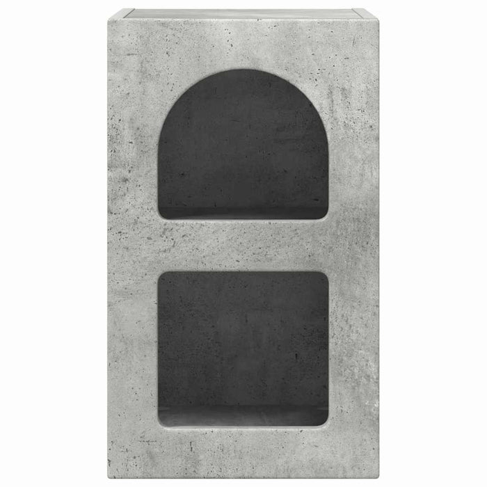 Comodino 2 pz-Set di 2 Tavolino da notte Grigio cemento 29.5 x 35 x 50 cm