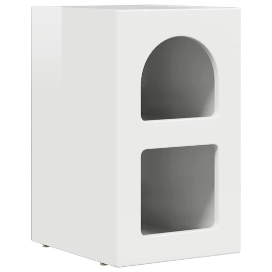 Comodino Bianco Lucido 29.5 x 35 x 50 cm Legno multistrato 891232
