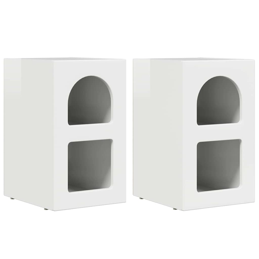 Comodino 2 pcs Bianco Lucido 29.5 x 35 x 50 cm 891233