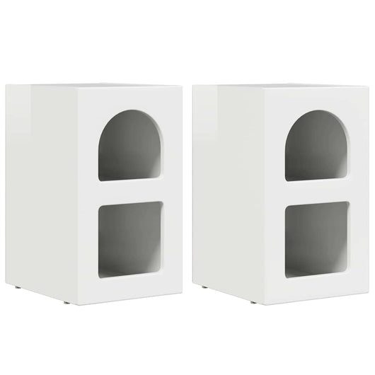 Comodino 2 pcs Bianco Lucido 29.5 x 35 x 50 cm 891233