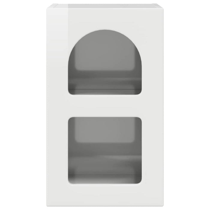 Comodino 2 pz-Set di 2 Tavolino da notte Bianco Lucido 29.5 x 35 x 50 cm