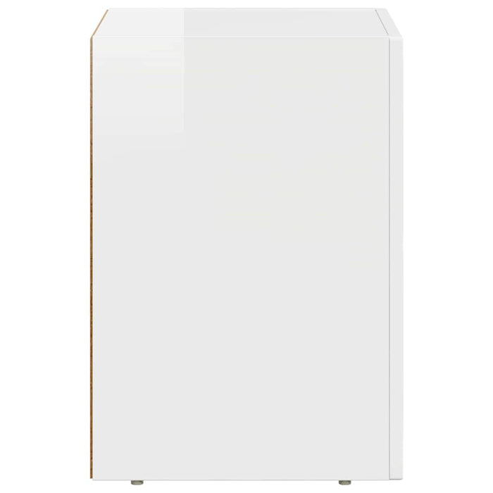 Comodino 2 pz-Set di 2 Tavolino da notte Bianco Lucido 29.5 x 35 x 50 cm