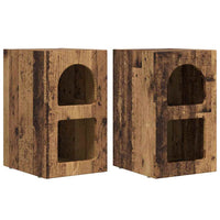 Comodino 2 pz-Set di 2 Tavolino da notte Legno vecchio 29.5 x 35 x 50 cm