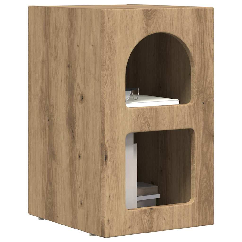 Comodino 2 pz-Set di 2 Tavolino da notte Rovere artigianale 29.5 x 35 x 50 cm