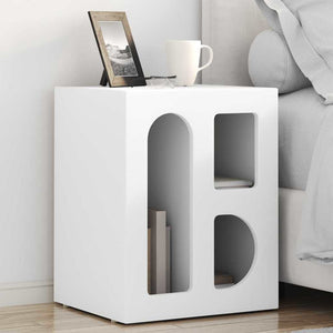 Comodino 2 pcs Bianco 40 x 35 x 50 cm Legno multistrato 891245