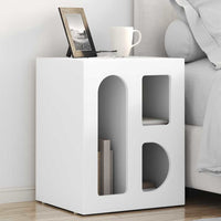 Comodino 2 pz-Set di 2 Tavolino da notte Bianco 40 x 35 x 50 cm Legno multistrato