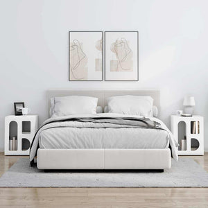 Comodino 2 pcs Bianco 40 x 35 x 50 cm Legno multistrato 891245