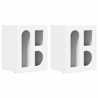 Comodino 2 pcs Bianco 40 x 35 x 50 cm Legno multistrato 891245