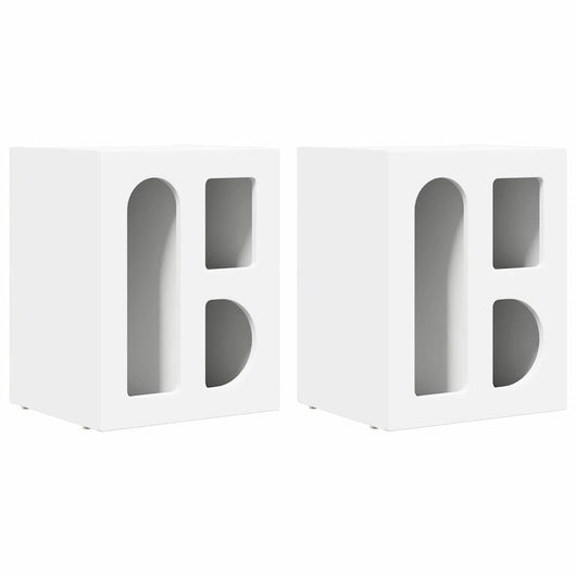 Comodino 2 pcs Bianco 40 x 35 x 50 cm Legno multistrato 891245