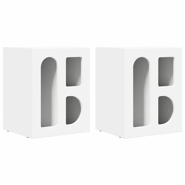 Comodino 2 pcs Bianco 40 x 35 x 50 cm Legno multistrato 891245