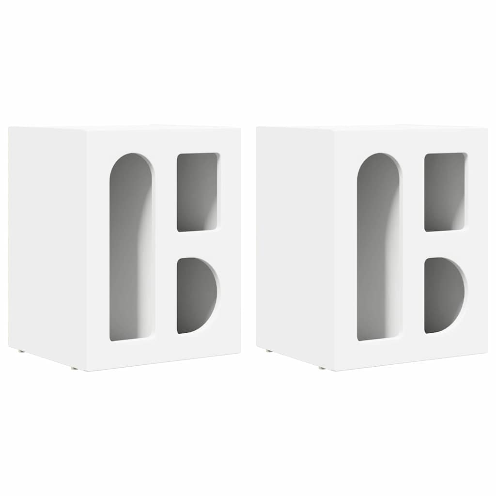 Comodino 2 pz-Set di 2 Tavolino da notte Bianco 40 x 35 x 50 cm Legno multistrato
