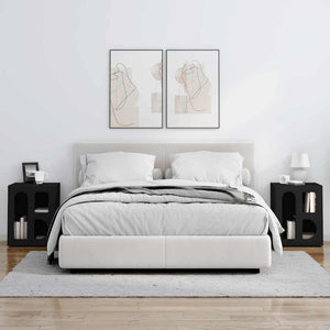 Comodino 2 pcs Nero 40 x 35 x 50 cm Legno multistrato 891247