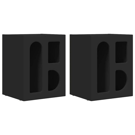 Comodino 2 pcs Nero 40 x 35 x 50 cm Legno multistrato 891247