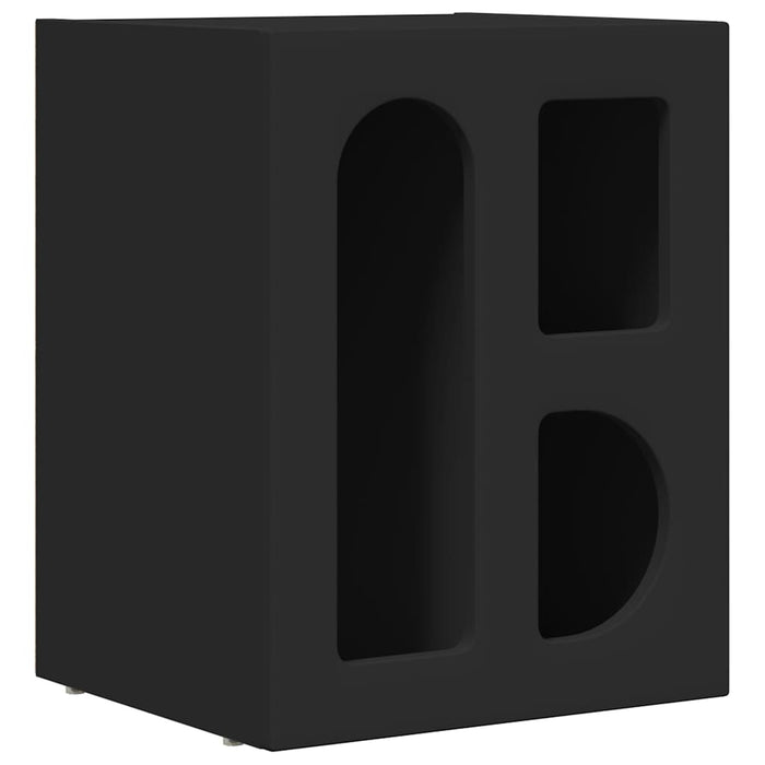 Comodino 2 pz-Set di 2 Tavolino da notte Nero 40 x 35 x 50 cm Legno multistrato