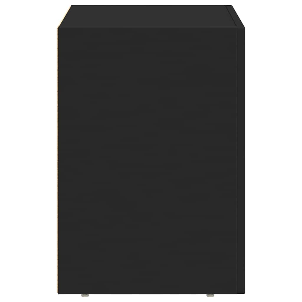 Comodino 2 pz-Set di 2 Tavolino da notte Nero 40 x 35 x 50 cm Legno multistrato