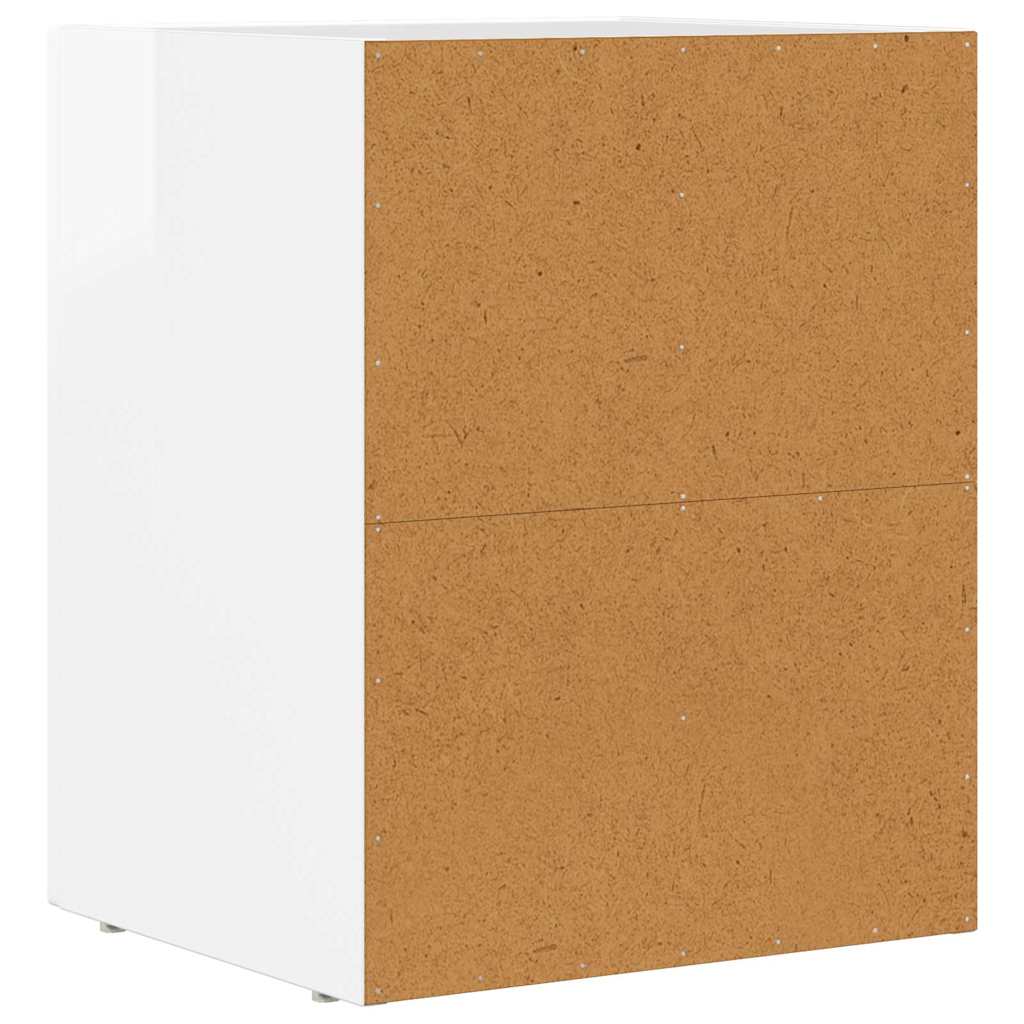 Comodino Bianco Lucido 40 x 35 x 50 cm Legno multistrato 891252