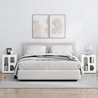 Comodino 2 pcs Bianco Lucido 40 x 35 x 50 cm Legno multistrato 891253