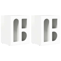 Comodino 2 pcs Bianco Lucido 40 x 35 x 50 cm Legno multistrato 891253