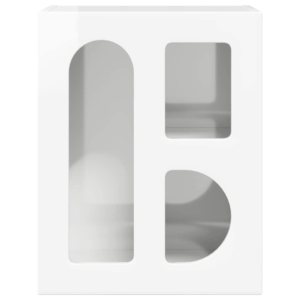 Comodino 2 pcs Bianco Lucido 40 x 35 x 50 cm Legno multistrato 891253