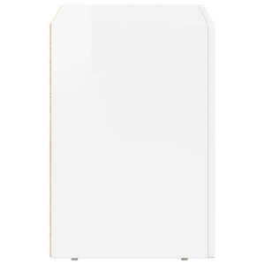 Comodino 2 pcs Bianco Lucido 40 x 35 x 50 cm Legno multistrato 891253