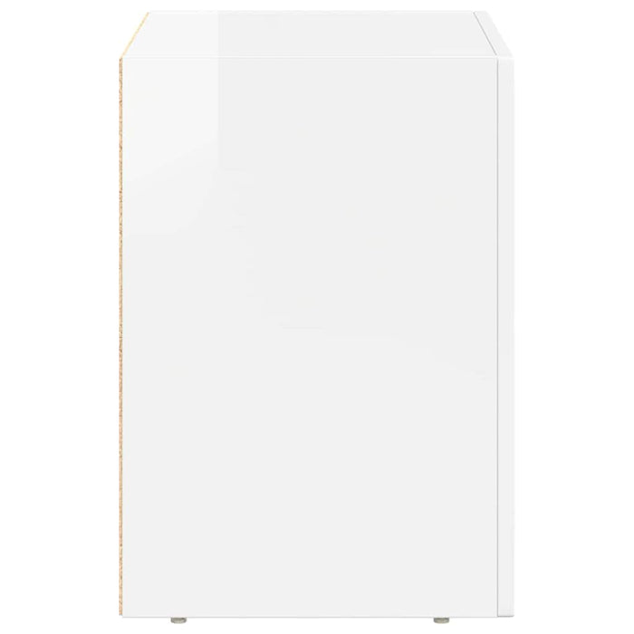 Comodino 2 pcs Bianco Lucido 40 x 35 x 50 cm Legno multistrato 891253