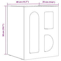 Comodino Grigio Sonoma 40 x 35 x 50 cm Legno multistrato 891256
