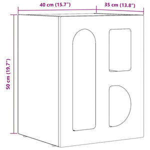 Comodino Grigio Sonoma 40 x 35 x 50 cm Legno multistrato 891256