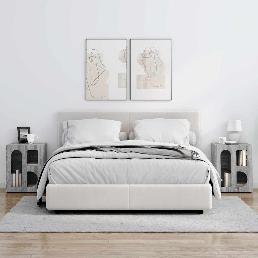 Comodino 2 pcs Grigio Sonoma 40 x 35 x 50 cm Legno multistrato 891257