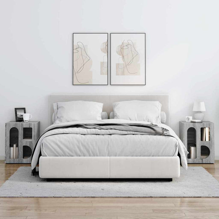 Comodino 2 pcs Grigio Sonoma 40 x 35 x 50 cm Legno multistrato 891257