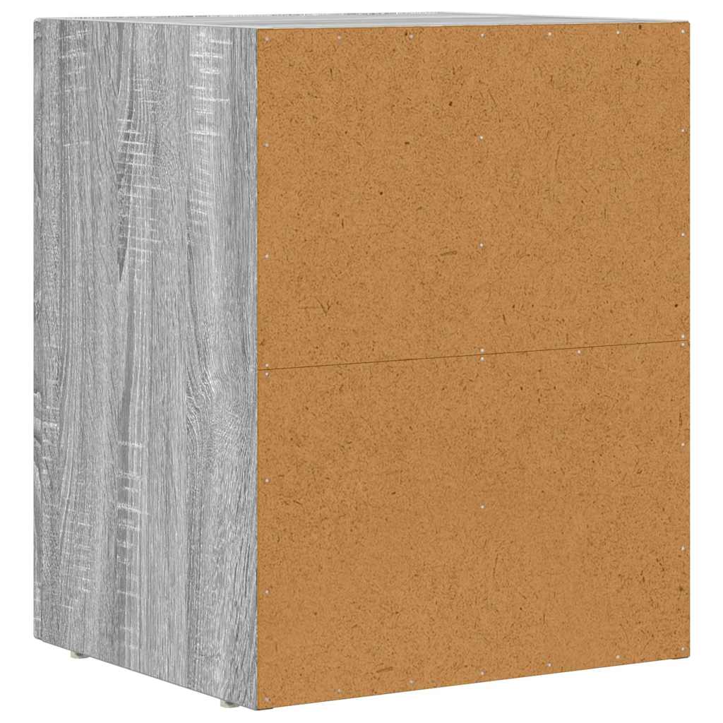 Comodino 2 pz-Set di 2 Tavolino da notte Grigio Sonoma 40 x 35 x 50 cm Legno multistrato