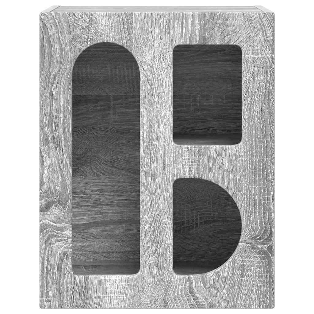 Comodino 2 pz-Set di 2 Tavolino da notte Grigio Sonoma 40 x 35 x 50 cm Legno multistrato