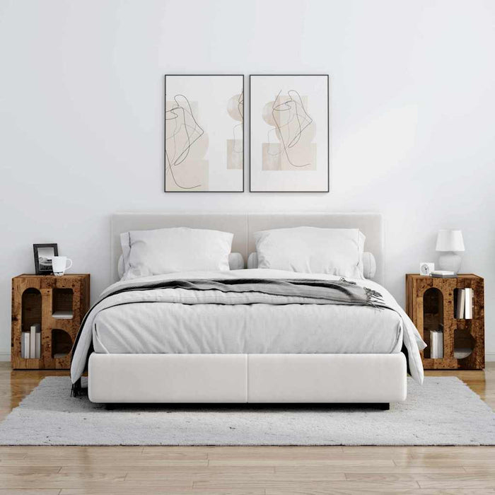 Comodino 2 pcs Legno vecchio 40 x 35 x 50 cm Legno multistrato 891261