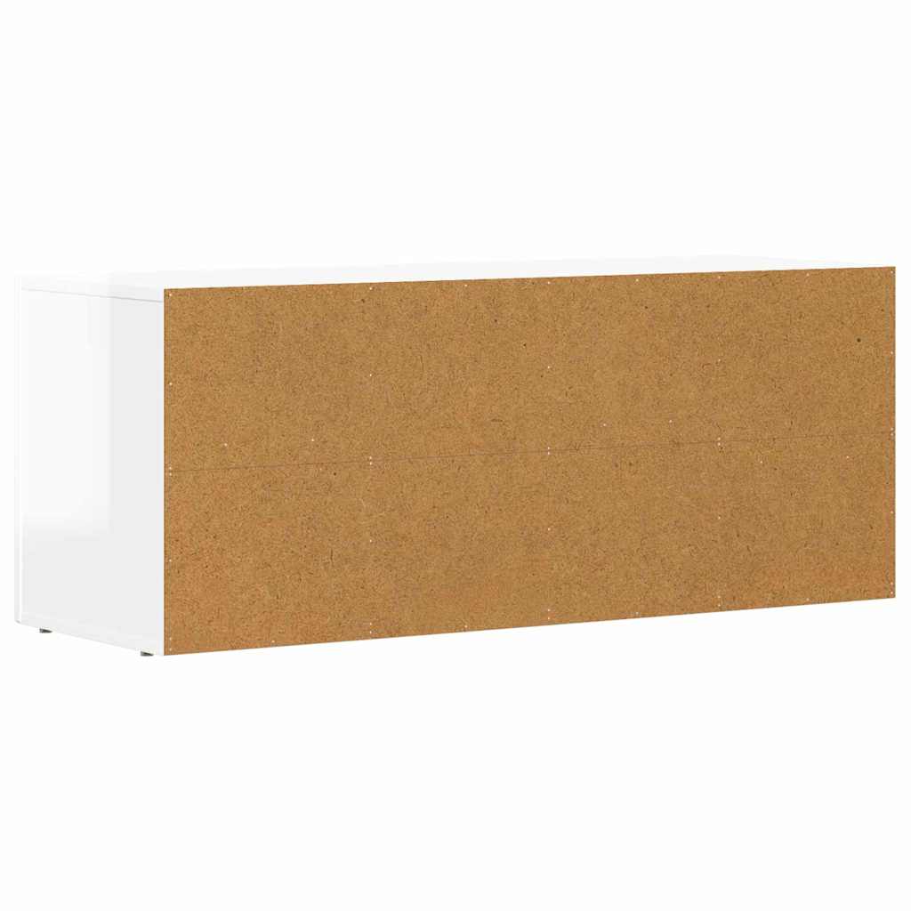 Mobile TV-Credenza TV-Console TV Bianco Lucido 100 x 35 x 40 cm Legno multistrato