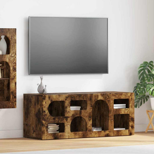Mobile TV-Credenza per TV-Console TV Rovere fum¨¦ 100 x 35 x 40 cm Legno multistrato